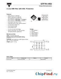 Datasheet GTF701-HS3-GS08 manufacturer Vishay