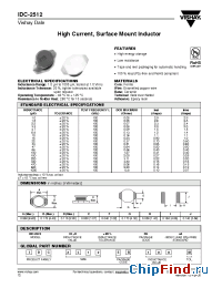 Datasheet IDC-2512 68uH 20% manufacturer Vishay