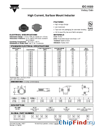 Datasheet IDC-5020 220UH 20% производства Vishay