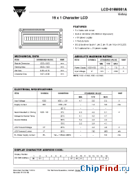 Datasheet LCD-016M001A manufacturer Vishay