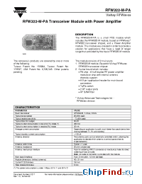 Datasheet RFW322-M-PA manufacturer Vishay