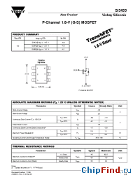 Datasheet SI3433 manufacturer Vishay