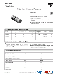Datasheet SMR020750 100K 1% manufacturer Vishay