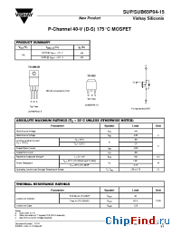 Datasheet SUB65P04-15 manufacturer Vishay