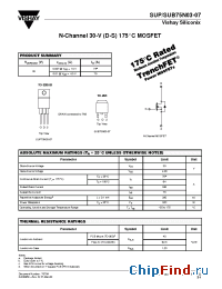 Datasheet SUB75N03-07 manufacturer Vishay