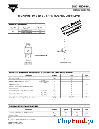 Datasheet SUD15N06-90L manufacturer Vishay