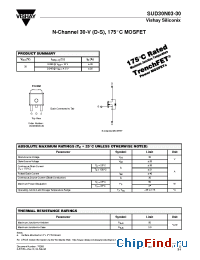 Datasheet SUD30N03-30 manufacturer Vishay