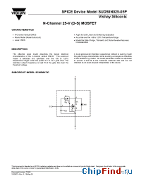 Datasheet SUD50N025-05P manufacturer Vishay