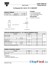 Datasheet SUM110N03-03 manufacturer Vishay
