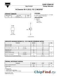 Datasheet SUM110N04-04 manufacturer Vishay