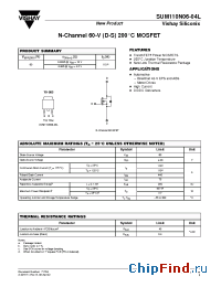 Datasheet SUM110N06-04L manufacturer Vishay