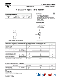 Datasheet SUM110N06-3m9H manufacturer Vishay