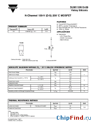 Datasheet SUM110N10-09-E3 manufacturer Vishay
