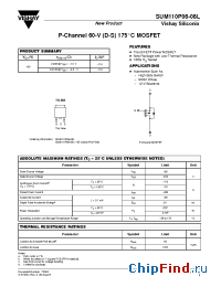 Datasheet SUM110P06-08L-E3 manufacturer Vishay