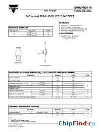 Datasheet SUM27N20-78 manufacturer Vishay