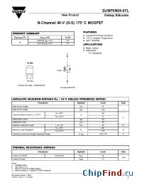 Datasheet SUM70N04-07L manufacturer Vishay