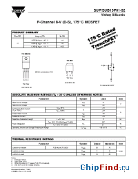 Datasheet SUP15P01-52 manufacturer Vishay