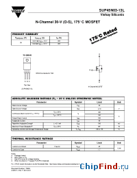 Datasheet SUP45N03-13L manufacturer Vishay