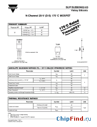 Datasheet SUP85N02-03-E3 manufacturer Vishay