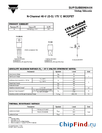 Datasheet SUP85N04-04-E3 manufacturer Vishay