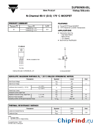 Datasheet SUP90N06-05L manufacturer Vishay