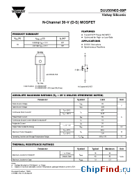 Datasheet SUU50N03-09P manufacturer Vishay