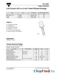 Datasheet TLLR540 manufacturer Vishay