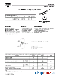 Datasheet TP0202K-T1-E3 manufacturer Vishay