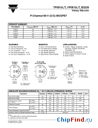 Datasheet TP0610T-T1 manufacturer Vishay