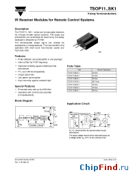 Datasheet TSOP1136SK1 manufacturer Vishay