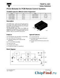 Datasheet TSOP1530SD1 manufacturer Vishay