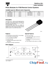 Datasheet TSOP1830ZC1 manufacturer Vishay