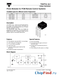 Datasheet TSOP1837SJ1 manufacturer Vishay