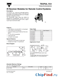 Datasheet TSOP2230YA1 manufacturer Vishay
