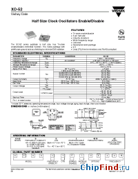 Datasheet XO-52 manufacturer Vishay