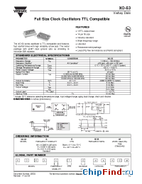 Datasheet XO-53AA40ME2 manufacturer Vishay