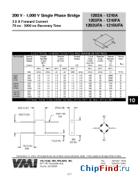 Datasheet 1202FA manufacturer Voltage Multipliers