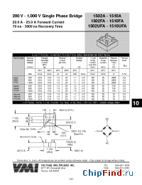 Datasheet 1502FA manufacturer Voltage Multipliers