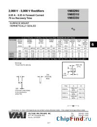 Datasheet 1N6529U manufacturer Voltage Multipliers