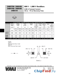 Datasheet D60FF10R manufacturer Voltage Multipliers