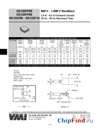 Datasheet SD125F06 manufacturer Voltage Multipliers