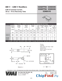 Datasheet SD60U10 manufacturer Voltage Multipliers