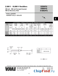 Datasheet X100UFG manufacturer Voltage Multipliers