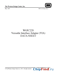 Datasheet W65C22S manufacturer WDC