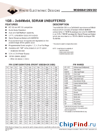 Datasheet W3DG64126V7D2 manufacturer WEDC