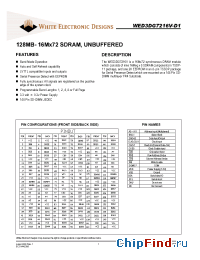 Datasheet WED3DG7216V-D1 manufacturer WEDC