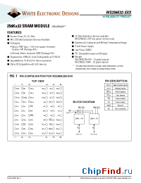 Datasheet WS256K32L-25G4IA manufacturer WEDC