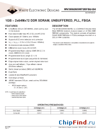 Datasheet WV3EG265M72EFSU-D4 manufacturer WEDC