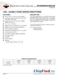 Datasheet WV3HG264M72EEU806D6GG manufacturer WEDC