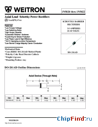 Datasheet 1N5821 manufacturer Weitron